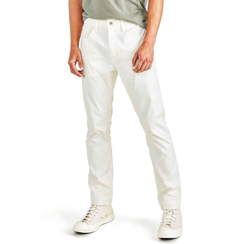 NWOT Levi's Dockers White Slim Jean Cut Stretch 5-Pocket Pants Men Size 34x32